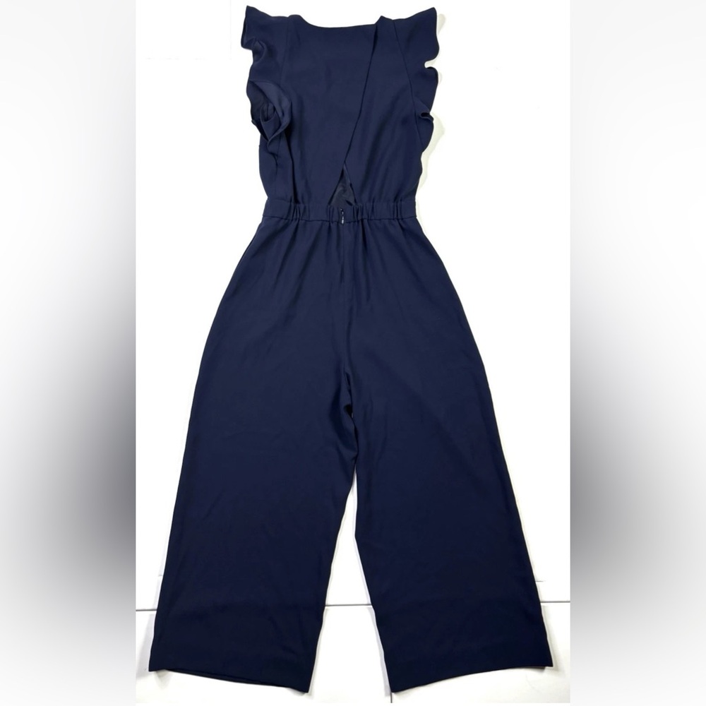 J.Crew Jumpsuit Women’s 0 Navy Sleeveless Ruffle Baggy - Picture 3 of 13